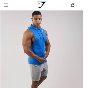 GymShark..DROP ARM SLEEVELESS HOODIE
DIVE BLUE